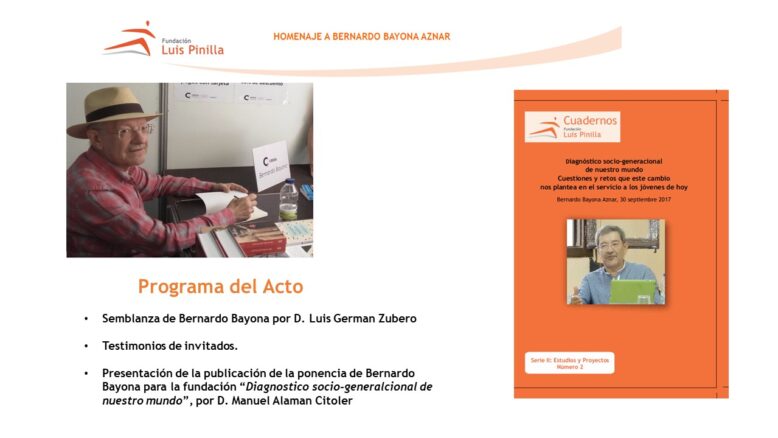 Programa acto homenaje a Bernardo Bayona